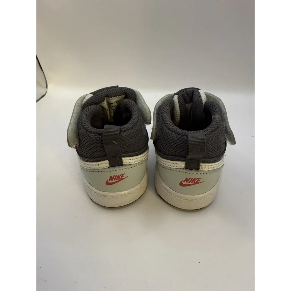 Nike Court Borough Mid 2 TDV Toddler Shoes 4C Medium Ash/White-Light Silver